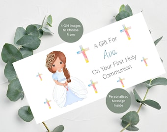 Personalised First Holy Communion Money Wallet / Personalised Name and Message Inside / Choice of 4 Images / 21cm x 10cm