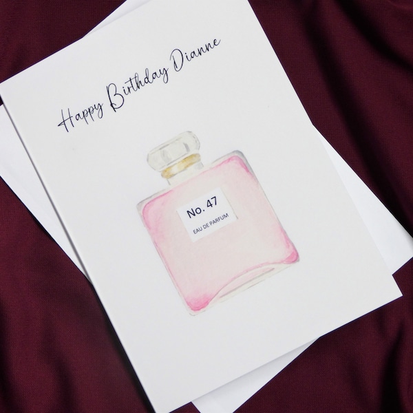 Perfume Bottle Birthday Card Etsy