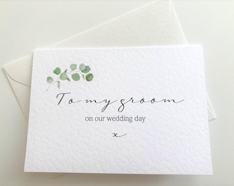 To My Groom On Our Wedding Day Card / Wedding Card From Bride or Groom / Handsome Groom / Husband To Be