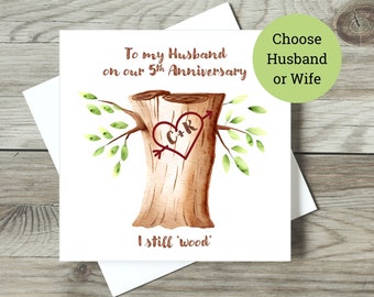 Hunts England Large Daughter And Son In Law 5th Anniversary Card To A Wonderful Daughter Son In Law 5 Years Together Happy Wood Anniversary Iconic Collection Large 210 X 210 Mm
