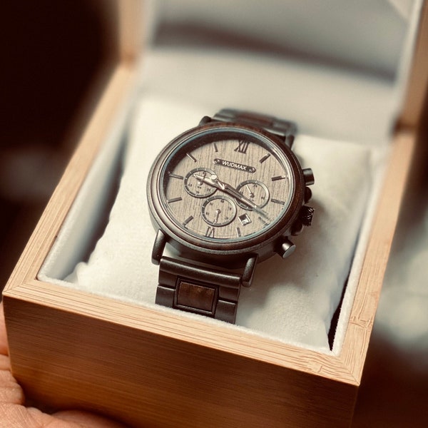 WUDMAX Wood Watch Men, Engraved Wood Watch, Personalised Gift, Men’s Wooden Watch, Engraved Watch, Bestman Gift, Wood Watch