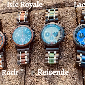 Personalized Engraved Wooden Watch-Custom Gift for Him, Anniversary, Father&#39;s Day, Groomsmen-Monogrammed Mens Watch-Gift for Men-Wood Watch