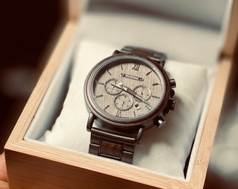 Reloj de madera para hombre, Reloj de madera, Reloj personalizado, Reloj grabado, Reloj de madera, Reloj para padrinos de boda, Regalo para padrinos de boda, Reloj de madera para hombre