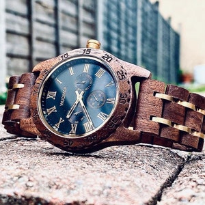 Wood Watch Men, WUDMAX ORIGINAL Mens Wood Watch, Engraved Wood Watch, Personalised Wooden Watch, Groomsman gift, Wood Watches for Man