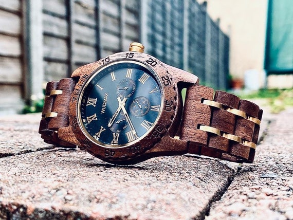 Orologio da uomo in legno, orologio da uomo in legno, orologio in legno  inciso, orologio in legno personalizzato, regalo Groomsman, orologi in legno  per uomo WUDMAX ORIGINAL -  Italia