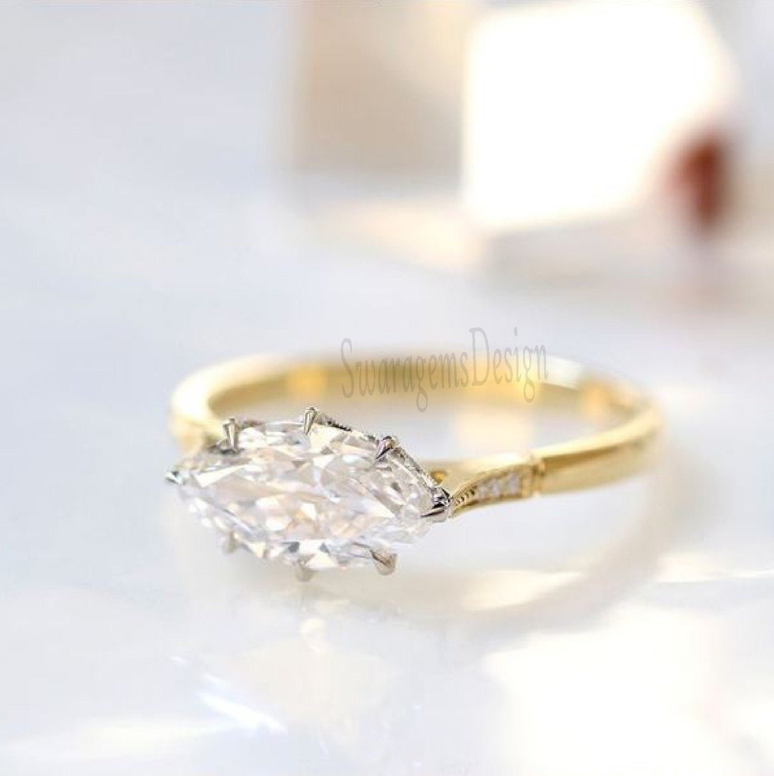 Antique Style Lab Diamond Engagement Ring 1.60 Ct White Etsy UK