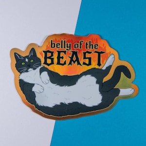 Bauch der Bestie Sticker | Tuxedo Cat Aufkleber