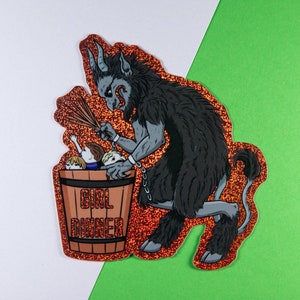 Girl Dinner Krampus Sticker | Holiday Sticker