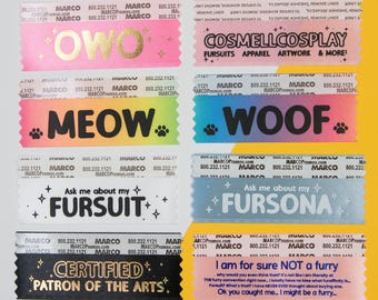 Cintas de insignias peludas / Etiquetas de insignia