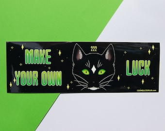 Black Cat Bumper Sticker | Make Your Own Luck Vinyl Decal