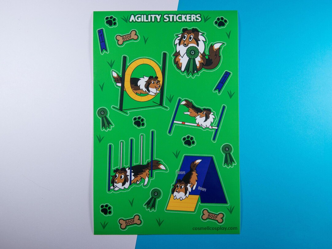 Agility Shelties Sticker Sheet | Sheltie Stickers - Etsy
