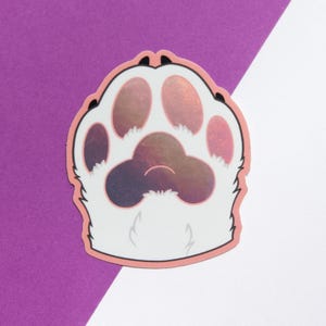 Sticker patte holographique | Sticker Haricots roses