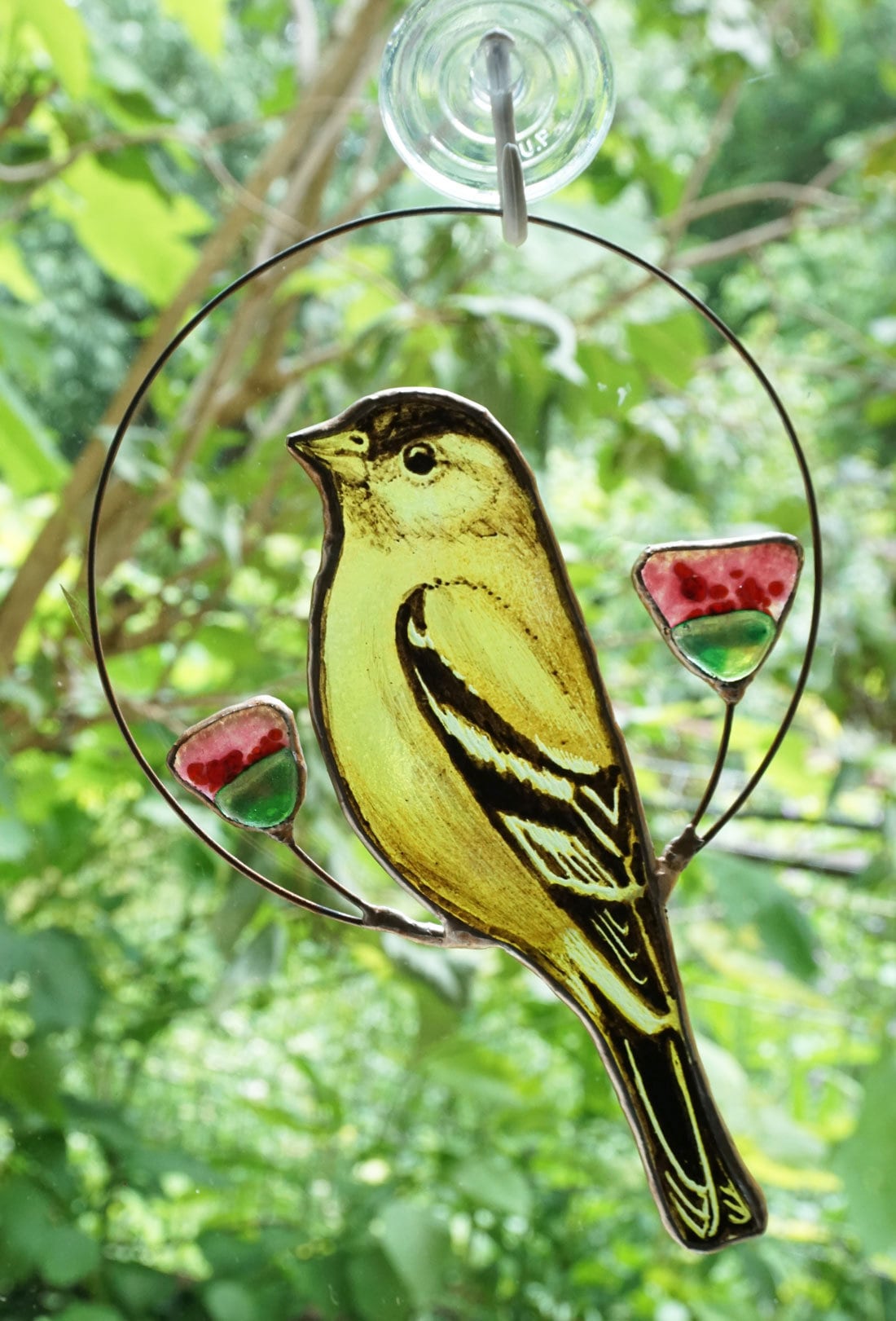 Goldfinch Stained Glass Bird Suncatcher Stained Glass Window Etsy UK