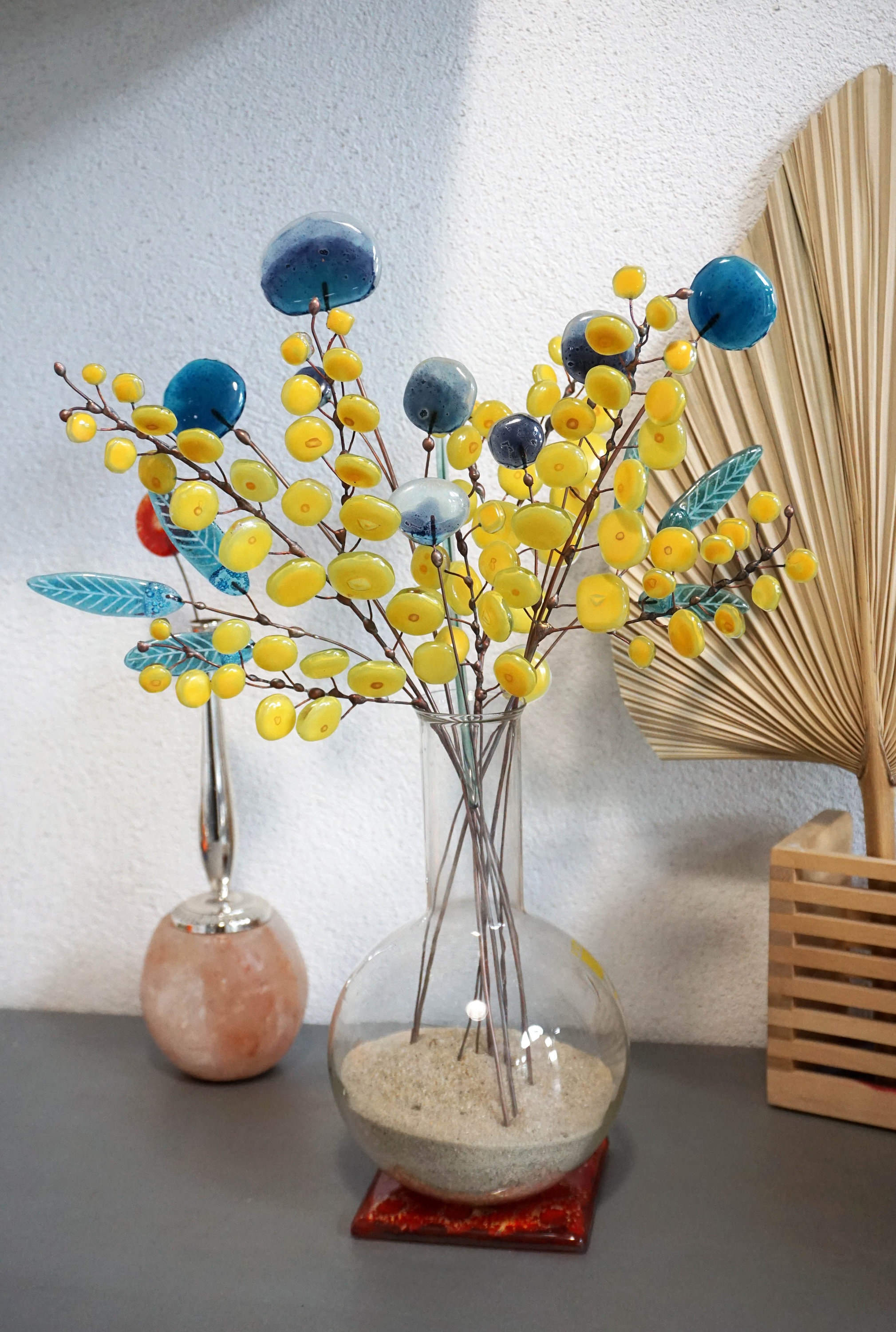 Stained Glass Wildflower Bouquet: Mimosa & Thistle, Set of 11 - Etsy
