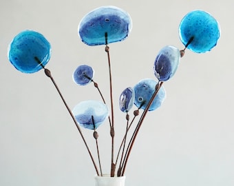 Buntglas Distel Bouquet: Verschmolzener Wildblumen Sonnenfänger