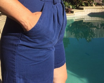 Navy Blue cotton shorts 1980‘s by Geoff Hunter Sport, Women’s Size 6, 100% Cotton, Hiking, Retro, Hippie, Vintage
