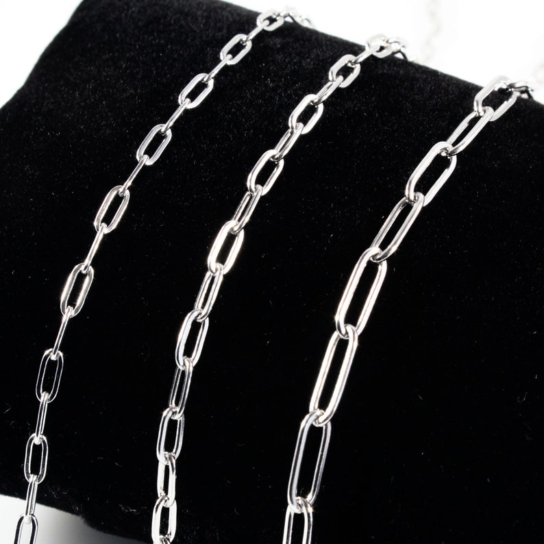 925 Sterling Silver Paper Clip Necklace Etsy