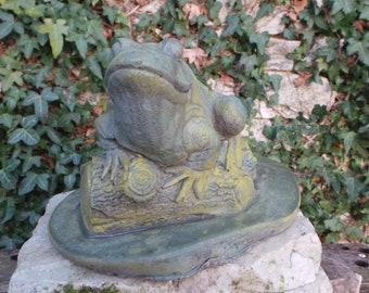 Paire de Jardin Grenouilles Ornements finition bronze