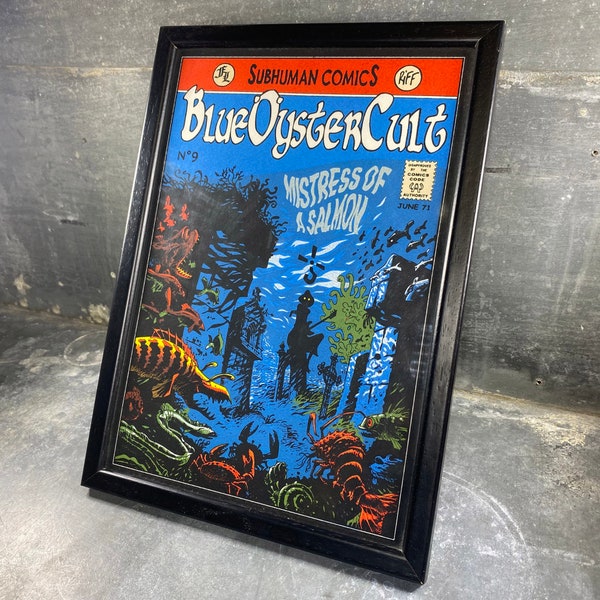 Silkscreen number 09 BLUE OYSTER CULT, illustration by Riff Reb series Le Hard, publisher Les Frères Lumineux, limited edition