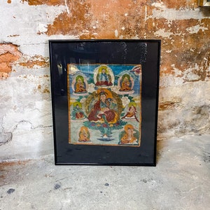 Tibetan Thangka painting on canvas by Padmasambhava or Guru Rinpoche, nineteenth century