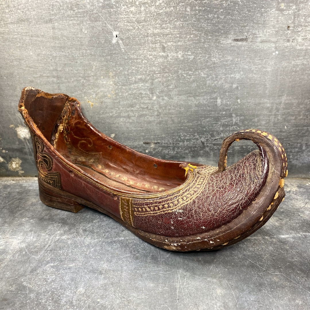Zapato de hombre en cuero volteado, Asia Central Turkmenistán
