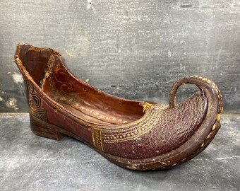 Zapato de hombre en cuero volteado, Asia Central Turkmenistán