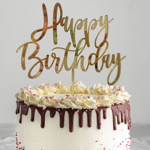 Happy Birthday Cake Topper - Custom Acrylic Celebration Decor