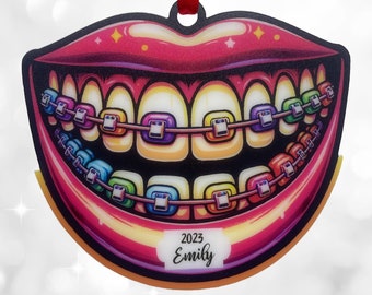 Braces Smile Ornament - Acrylic Dental Milestone Keepsake