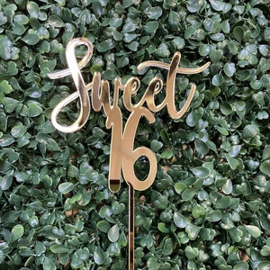 Sweet Sixteen Cake Topper, Birthday Celebration Cake Topper