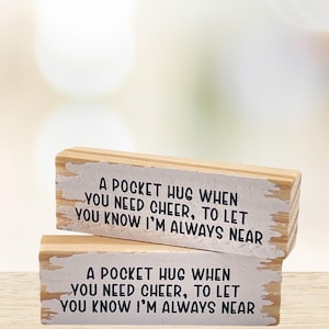 Personalized Wooden Pocket Hug - Custom Message Option - Thoughtful Gift for Loved Ones