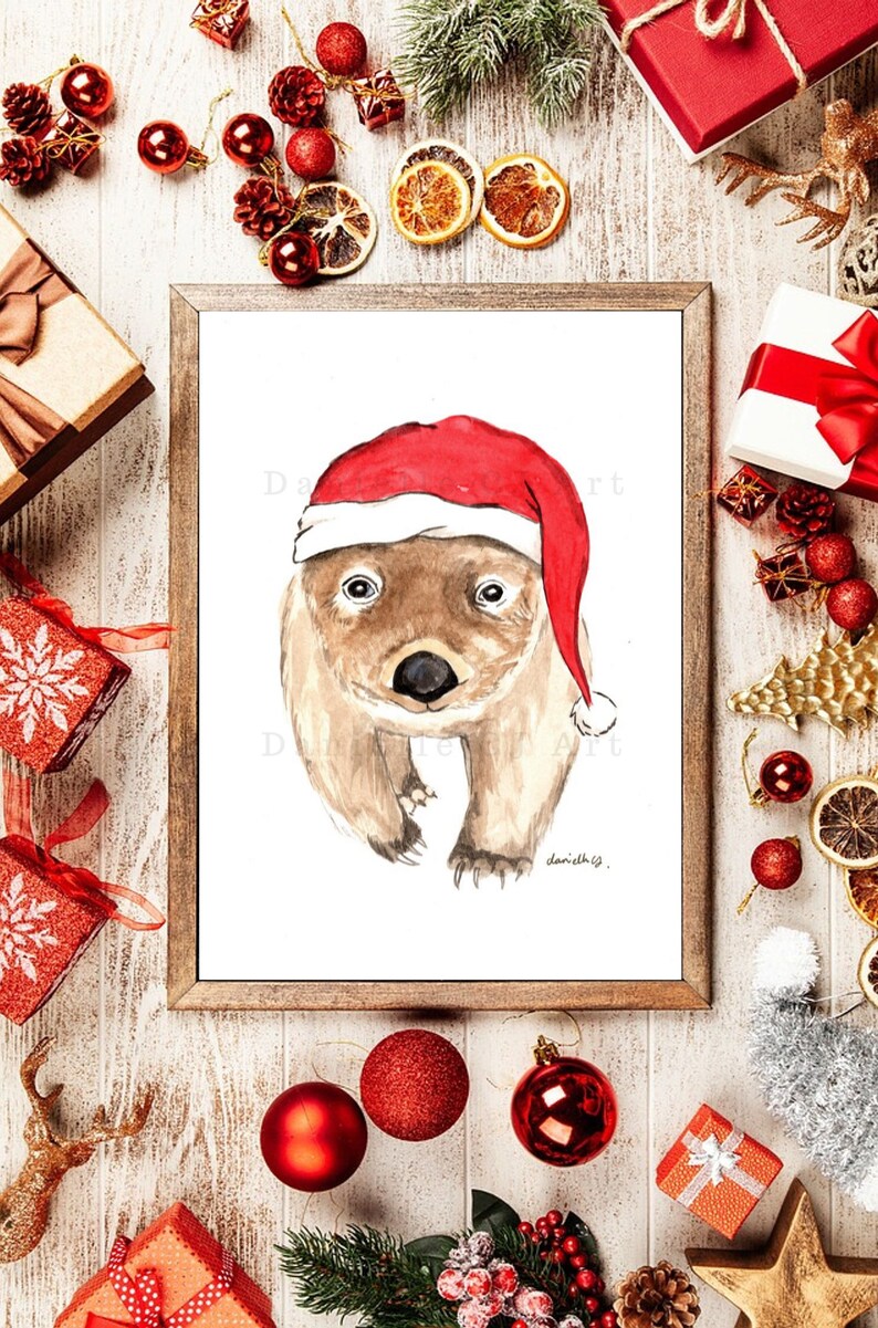 Christmas Wombat Print Digital Download instant christmas  Etsy