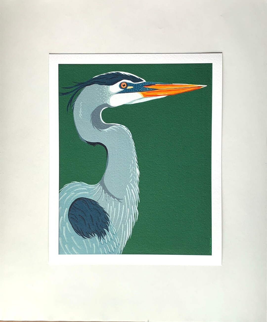 Art Print Great Blue Heron Wall Art, Painting Print, Bird Print Etsy