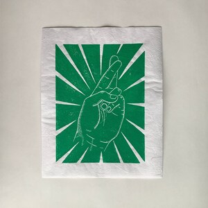 Block Print - Good Luck | Linoleum block print, Linocut, Linocut Print, Original, Art Print