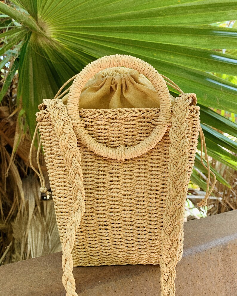 Handmade Straw Bag Rectangle Straw Crossbody Handcrafted Etsy
