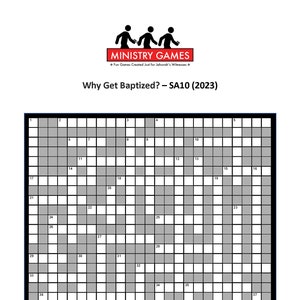 SA10 - Why Get Baptized (Studied May 8-14, 2023) - Ministry Game Crossword