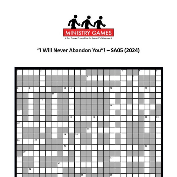 Ministry Game Crossword - SA05 - “I Will Never Abandon You”!