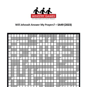 Ministry Game Crossword SA49 Will Jehovah Answer My Prayers Etsy