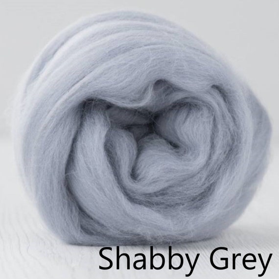 Shabby Grey | 50g | DHG Merino Wool Roving/Top | Extra Fine