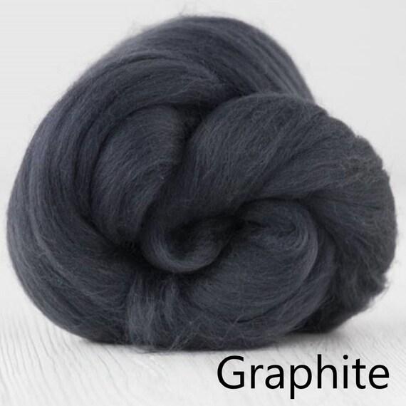 Graphite | 50g | DHG Merino Wool Roving/Top | Extra Fine