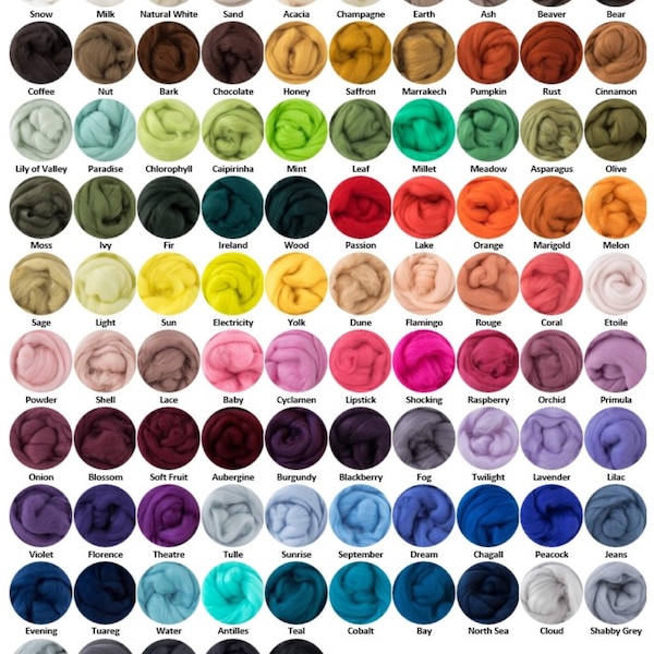 5g | DHG Merino Wool Roving/Top | Extra Fine | 95 Colours