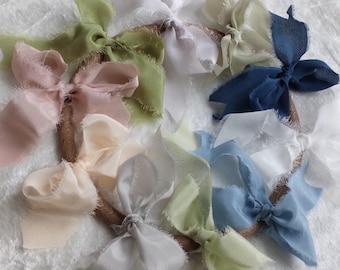 Pure Silk Crepe de Chine Ribbon | 25mm (1") | Feathered | Torn | Raw Edge