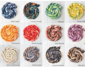 50g | DHG Extra Fine Merino Wool Roving/Top | Space Dyed | 12 Blends
