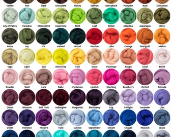 50g | DHG Merino Wool Roving/Top | Extra Fine | 95 Colours