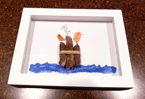 Sea Glass Art 5 X 7 Shadow Box Frame