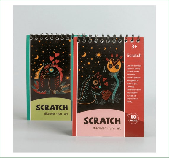 Scratch Art Pad Create Design Colourful Decorative Pocket Sized Paper Craft  