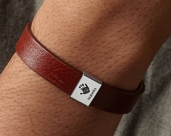 Pulsera para papá primerizo, regalo del Día del Padre para papá primerizo, regalo para papá primerizo de parte del bebé, regalo para hijo, regalo de cuero personalizado para papá