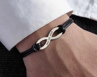 Pulsera para papá primerizo, pulsera grabada para esposo, pulsera personalizada para el Día del Padre, regalo para papá primerizo, regalo para papá, pulsera "Dad EST 2025"