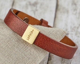 Pulsera de cuero personalizada para papá, regalo para papá primerizo, regalo del Día del Padre, regalo para recién nacido, pulsera para papá, joyería personalizada para hombre