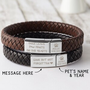 Dog Bracelet Personalized, Dog Dad Personalized Gift,Dog Bracelet Custom, Pet Name Jewelry, Pet Memorial Gift, Mens Jewelry, Pet Name Gift
