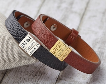 Pulsera para papá primerizo, pulsera con nombre para papá, regalo del Día del Padre para hombres, regalo para papá primerizo para esposo, joyería para papá, papá EST, regalo de la esposa